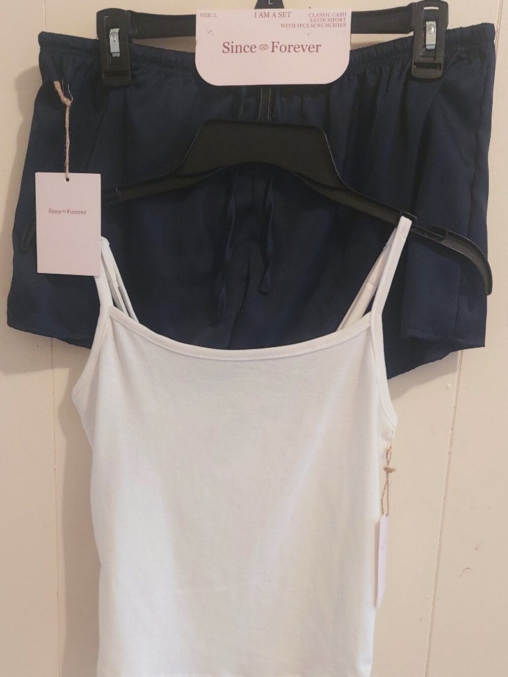 Since Forever Cami and Satin Short Set with Satin Hair Ties